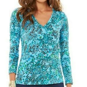Lilly Pulitzer Jodie Top Shorely Blue Escapades in the Everglades